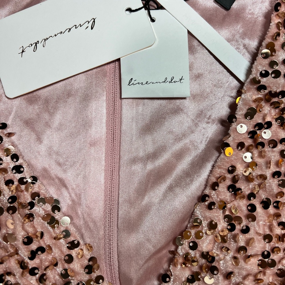 Line And Dot mini sequined dress pink rose gold Size Small - Picture 5 of 11
